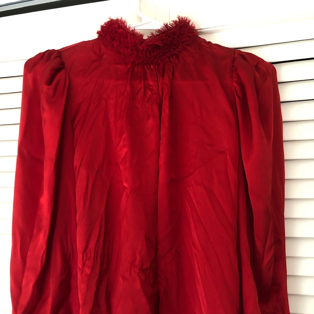 Silky Red Blouse from Zara